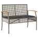 Set comedor de jardín 5 piezas con cojines ratán sintético gris