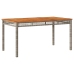 Set comedor de jardín 5 piezas con cojines ratán sintético gris