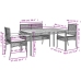 Set comedor de jardín 5 piezas con cojines ratán sintético gris