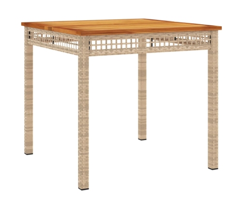 Set comedor de jardín 3 pzas con cojines ratán sintético beige