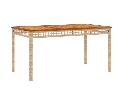 Set comedor de jardín 5 pzas con cojines ratán sintético beige