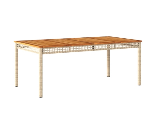 Set comedor de jardín 7 pzas con cojines ratán sintético beige