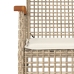 Set comedor de jardín 7 pzas con cojines ratán sintético beige