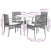 Set de muebles jardín 5 pzas con cojines ratán sintético negro