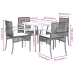 Set de muebles jardín 5 pzas con cojines ratán sintético negro