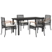 Set de muebles jardín 5 pzas con cojines ratán sintético negro