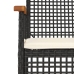 Set de muebles jardín 5 pzas con cojines ratán sintético negro