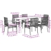 Set de comedor de jardín 7 pzas y cojines ratán sintético negro