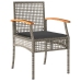 Set comedor de jardín 3 piezas con cojines ratán sintético gris