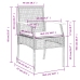 Set comedor de jardín 3 piezas con cojines ratán sintético gris