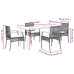 Set comedor de jardín 5 piezas con cojines ratán sintético gris