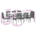 Set comedor jardín 9 pzas y cojines ratán sintético gris