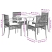 Set comedor de jardín 5 pzas con cojines ratán sintético beige