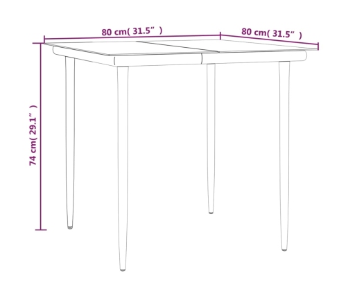 Set comedor de jardín 5 pzas con cojines ratán sintético beige