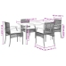 Set comedor de jardín 5 pzas con cojines ratán sintético beige