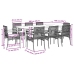 Set comedor de jardín 9 pzas con cojines ratán sintético beige