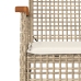 Set comedor de jardín 3 pzas con cojines ratán sintético beige