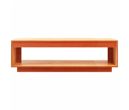 Mesa de centro madera maciza de pino marrón cera 110x50x33,5 cm