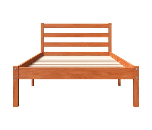 Estructura de cama sin colchón madera maciza marrón 75x190 cm