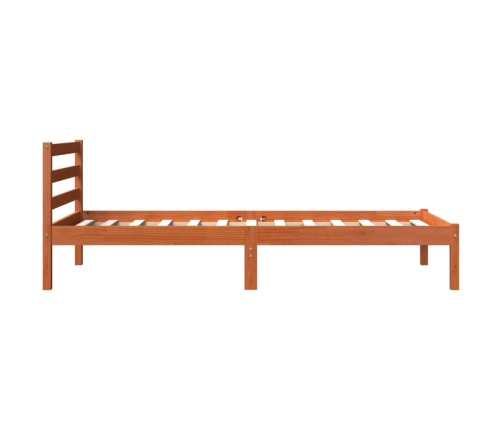 Estructura de cama sin colchón madera maciza marrón 75x190 cm