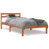 Estructura de cama sin colchón madera maciza marrón 75x190 cm