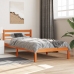 Estructura de cama sin colchón madera maciza marrón 90x190 cm