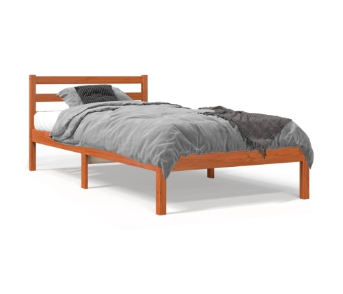 Estructura de cama sin colchón madera maciza marrón 90x190 cm