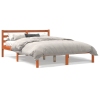 Estructura de cama sin colchón madera maciza marrón 135x190 cm