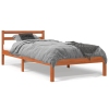 Estructura de cama sin colchón madera de pino marrón 90x200 cm