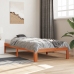 Estructura de cama sin colchón madera maciza marrón 75x190 cm