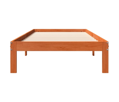 Estructura de cama sin colchón madera maciza marrón 75x190 cm