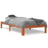 Estructura de cama sin colchón madera maciza marrón 75x190 cm