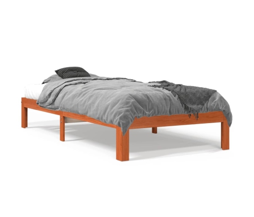 Estructura de cama sin colchón madera maciza marrón 75x190 cm