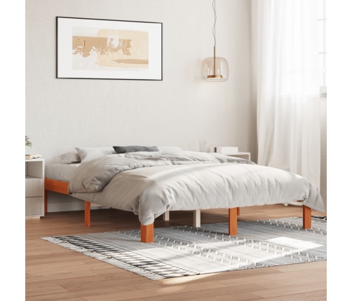 Estructura de cama sin colchón madera maciza marrón 120x190 cm