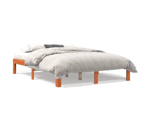 Estructura de cama sin colchón madera maciza marrón 120x190 cm