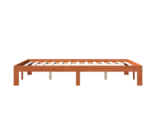 Estructura de cama sin colchón madera maciza marrón 135x190 cm