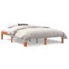 Estructura de cama sin colchón madera maciza marrón 135x190 cm