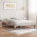 Cama sin colchón madera maciza de pino marrón cera 140x190 cm