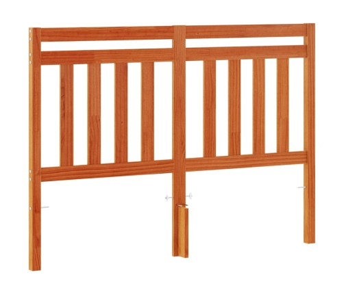 Cabecero de cama madera maciza de pino marrón cera 135 cm