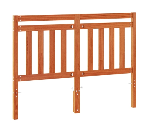 Cabecero de cama madera maciza de pino marrón cera 135 cm