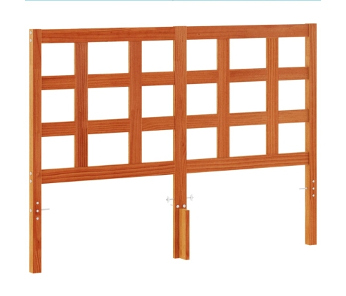 Cabecero de cama madera maciza de pino marrón cera 135 cm