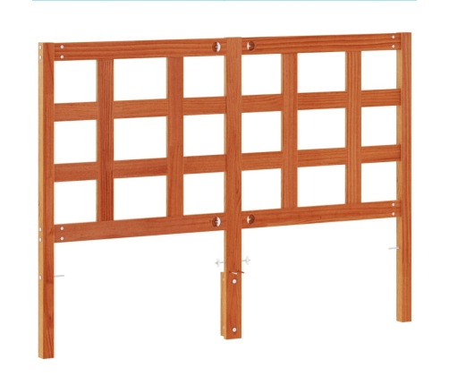 Cabecero de cama madera maciza de pino marrón cera 135 cm