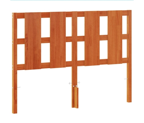 Cabecero de cama madera maciza de pino marrón cera 135 cm