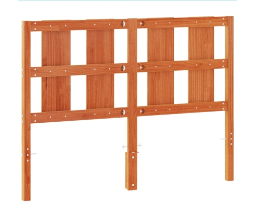 Cabecero de cama madera maciza de pino marrón cera 135 cm