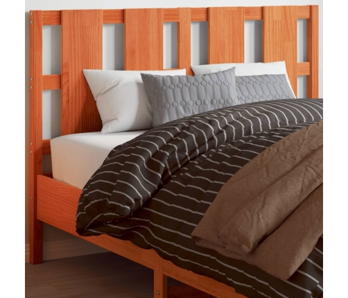 Cabecero de cama madera maciza de pino marrón cera 135 cm