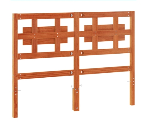 Cabecero de cama madera maciza de pino marrón cera 135 cm