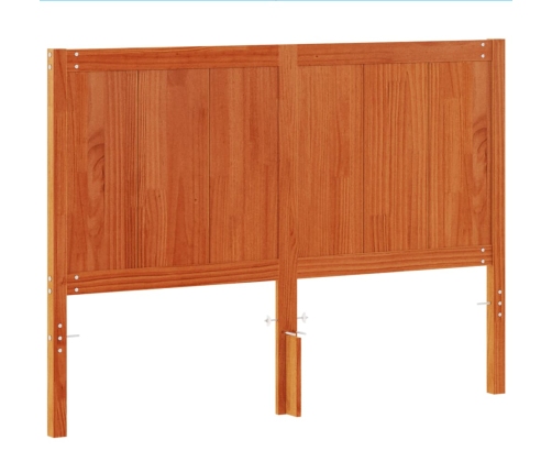 Cabecero de cama madera maciza de pino marrón cera 135 cm