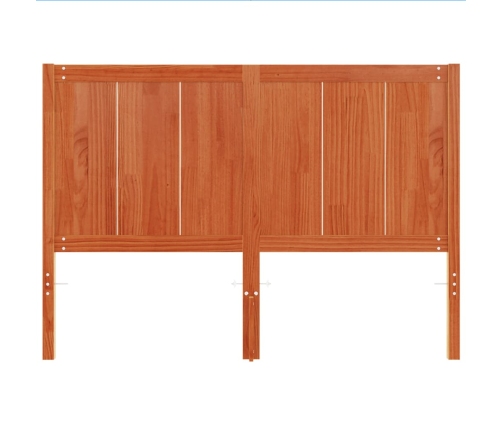 Cabecero de cama madera maciza de pino marrón cera 135 cm