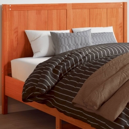 Cabecero de cama madera maciza de pino marrón cera 150 cm