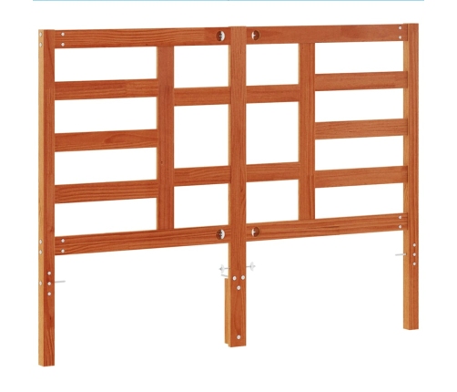 Cabecero de cama madera maciza de pino marrón cera 135 cm